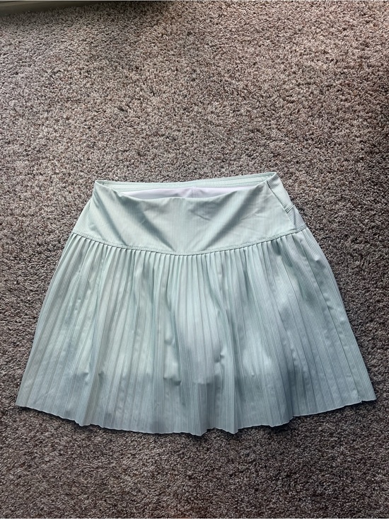 Lucky in Love Dresses & Skirts - Pleated Lightweight Women Tennis Skirt in Green and White Strips